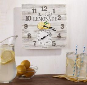 img 1 attached to 🍋 Taylor Precision Lemonade Clock with Thermometer: 14x14 Assorted Design