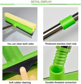 img 1 attached to 🧼 ITTAHO Multi-Use Window Squeegee: 2-in-1 Cleaner with Long Extension Pole & Sponge, 58" Long Handle for Gas Station, Glass, Shower, Outdoor High Window Cleaning