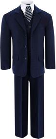 img 2 attached to Navy Blue Suit Set for Boys: Gino's Stylish Collection from Baby to Teens
