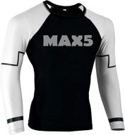 🥋 max5 jiu jitsu rash guard - long sleeve bjj & mma compression shirt for no gi & wrestling logo