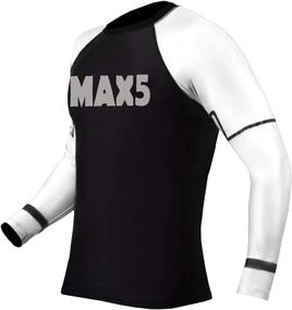 img 1 attached to 🥋 Max5 Jiu Jitsu Rash Guard - Long Sleeve BJJ & MMA Compression Shirt for No Gi & Wrestling