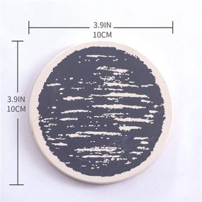 img 3 attached to 🪴 Absorbent Stone Coasters with Holder: Set of 6 – Ideal Gift for Birthday, Housewarming, Bar, and Holiday Party Decor (Blue)