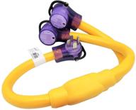 🔌 parkworld 692095 rv 50 amp splitter: 14-50p male plug to (2) 14-50r female connector 3ft (yellow) logo