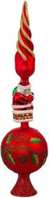 img 2 attached to 🎅 Shop the Stunning Kurt Adler 16-Inch Glass Santa Claus Treetop Design