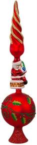 img 4 attached to 🎅 Shop the Stunning Kurt Adler 16-Inch Glass Santa Claus Treetop Design