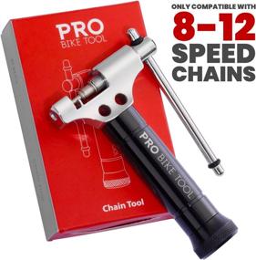 img 1 attached to 🚴 Premium PRO BIKE TOOL Universal Chain Tool: Compatible with 8-12 Speed Chains - Black Finish, Includes Spare Pushing Pin