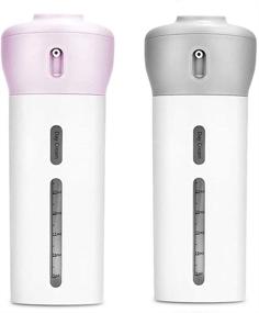 img 4 attached to 💼 Convenient 4-in-1 Travel Dispenser Set: Leak-Proof Shampoo, Lotion, Gel Containers - TSA Approved in Grey/Pink (Pink+Gray)
