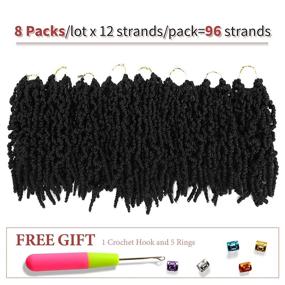 img 1 attached to 🌀 Пучок волос Pre-twisted Spring Twist - 10 дюймов, 8 пучков - волосы для косичек Passion Twist Crochet, синтетические насадки с предварительным петлей (1В)