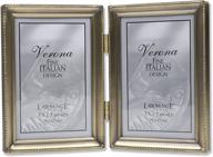 lawrence frames 11435d antique gold bead double picture frame, 3.5 by 5-inch, hinged design logo