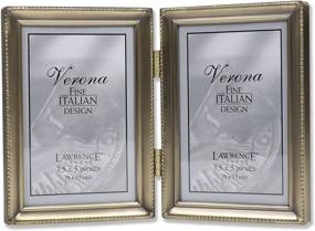 img 2 attached to Lawrence Frames 11435D Antique Gold Bead Double Picture Frame, 3.5 by 5-Inch, Hinged Design