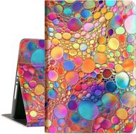 🎨 cutebricase ipad 10.2 case for ipad 9th generation 2021, ipad 8th gen 2020, 7th gen ipad case 2019, multi-angle adjustable stand with auto wake/sleep - colored art bubbles logo