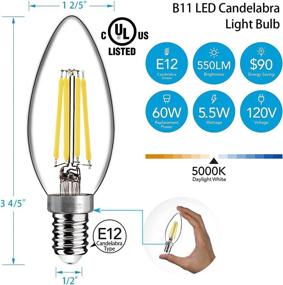 img 3 attached to Dimmable OmiBrite 5-Inch LED Candelabra Light Bulb