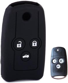 img 4 attached to 🔑 3-Button Black Silicone Flip Folding Key Cover Case Fob Shell for Acura MDX TL TSX ZDX RSX - Beler (Fulfilled by Hermeshine)