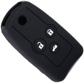 img 3 attached to 🔑 3-Button Black Silicone Flip Folding Key Cover Case Fob Shell for Acura MDX TL TSX ZDX RSX - Beler (Fulfilled by Hermeshine)
