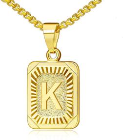 img 4 attached to Stylish Gold Initial Necklaces: Personalized Letter Pendant Necklaces for Women & Men