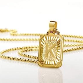 img 1 attached to Stylish Gold Initial Necklaces: Personalized Letter Pendant Necklaces for Women & Men