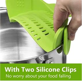 img 2 attached to 🍲 Effortlessly Strain with Kitchen Gizmo Snap N Strain Silicone Clip On Strainer - Adjustable for Pots, Pans, and Bowls in Lime Green