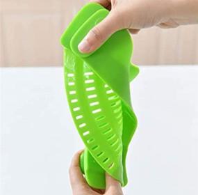 img 1 attached to 🍲 Effortlessly Strain with Kitchen Gizmo Snap N Strain Silicone Clip On Strainer - Adjustable for Pots, Pans, and Bowls in Lime Green