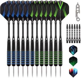 img 4 attached to 🎯 Grebarley Darts Steel Tip Set Professional - 4 Sets, 54 Pcs - 20g and 22g - with Extra Flights, Tool Kit, O Rings - Ebook Included