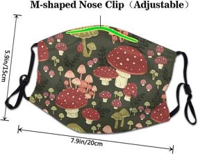 img 2 attached to 🍄 Watercolor Mushroom Unisex Face Mask: Adjustable Ear Loops, Reusable Balaclava for Outdoor Protection