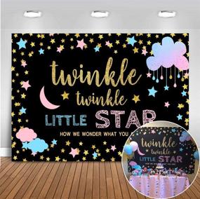 img 4 attached to 🌟 Mehofoto Twinkle Twinkle Little Star Gender Reveal Backdrop: Pink Blue Cloud Photography Background - 7x5ft Vinyl Party Banner