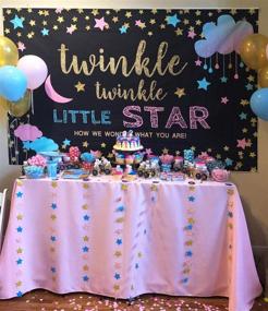 img 3 attached to 🌟 Mehofoto Twinkle Twinkle Little Star Gender Reveal Backdrop: Pink Blue Cloud Photography Background - 7x5ft Vinyl Party Banner