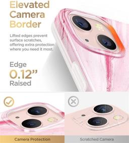 img 2 attached to 📱 GVIEWIN iPhone 13 Case: Marble Shockproof Protective Cover for 6.1 Inch Phone (Pink Universe)