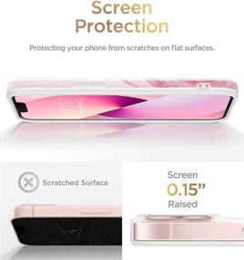 img 1 attached to 📱 GVIEWIN iPhone 13 Case: Marble Shockproof Protective Cover for 6.1 Inch Phone (Pink Universe)