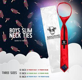 img 2 attached to 👔 Boys' Satin Zipper Neckties - Black Bianco Boys' Accessories