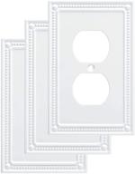 🔌 franklin brass w35059v-pw-c classic beaded single duplex (3 pack), white: elegant and durable wall plates for electrical outlets логотип
