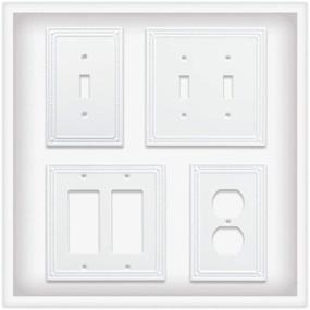 img 1 attached to 🔌 Franklin Brass W35059V-PW-C Classic Beaded Single Duplex (3 Pack), White: Elegant and Durable Wall Plates for Electrical Outlets