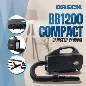 img 2 attached to 🧹 Oreck Compact Canister Vacuum: Handheld Cannister Cleaner & Blower with HEPA Filter Bag - Ideal for Dusting Dirt and Dog Hair on Hardwood, Wooden, and Tile Floors - BB1200DB Black