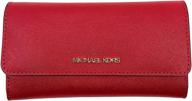 🔥 michael kors women's jet set travel large trifold wallet (flame) - fashionable and functional wallet for stylish women logo