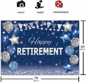 img 3 attached to 🎉 Vibrant Retirement Party Backdrop: Funnytree 7x5ft Blue and Silver Congrats Retire Photography Background with Glitter Balloons, Cake Table Decorations, and Banner – Perfect Photo Booth Props and Supplies