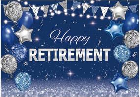 img 4 attached to 🎉 Vibrant Retirement Party Backdrop: Funnytree 7x5ft Blue and Silver Congrats Retire Photography Background with Glitter Balloons, Cake Table Decorations, and Banner – Perfect Photo Booth Props and Supplies