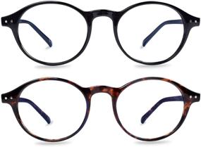 img 4 attached to 👓 2-Pack of Blue Light Blocking Computer Glasses, 1.0X Strength, Anti-Eyestrain Solution