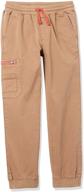 versatile and stylish: amazon essentials boys woven zip-pocket cargo jogger pants logo