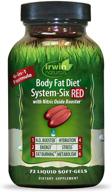 💪 irwin naturals body fat diet system-six red - enhanced with nitric oxide booster | 72 liquid softgel capsules logo