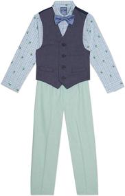 img 4 attached to 👕 IZOD Little Boys' Clothing and Suits & Sport Coats - 4 Piece Dress Ensemble in Medium Size