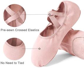 img 2 attached to 🩰 STELLE Women's Athletic Stretch Canvas Ballet Slippers Shoes