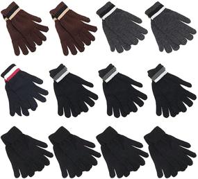 img 4 attached to Warm Winter Knitted Gloves - Gelante Men's Stretch Accessories