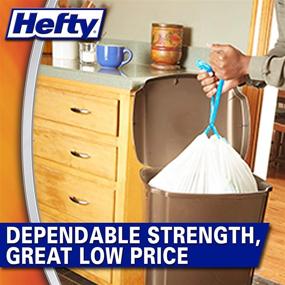 img 2 attached to Прочные высокие мусорные пакеты для кухни Hefty Strong объемом 13 галлонов, белые, без запаха - упаковка из 90 штук