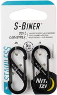 🔗 nite ize s-biner size-1 dual carabiner, 2-pack - stainless-steel, black logo