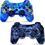 🎮 chengdao wireless controller 2 pack for playstation 3 with enhanced motion sense, powerful dual vibration, and charging cable (blue + violet) logo