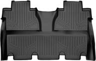 🚗 enhance your toyota tundra's interior with smartliner custom fit floor mats - 2nd row liner black (2014-2021 crewmax) feat. coverage under 2nd row seat logo