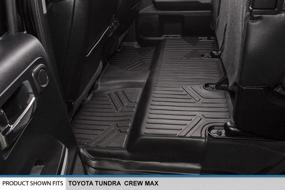 img 3 attached to 🚗 Enhance Your Toyota Tundra's Interior with SMARTLINER Custom Fit Floor Mats - 2nd Row Liner Black (2014-2021 CrewMax) feat. Coverage Under 2nd Row Seat