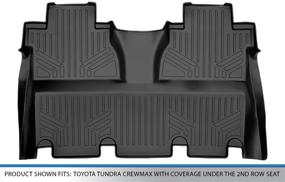 img 2 attached to 🚗 Enhance Your Toyota Tundra's Interior with SMARTLINER Custom Fit Floor Mats - 2nd Row Liner Black (2014-2021 CrewMax) feat. Coverage Under 2nd Row Seat