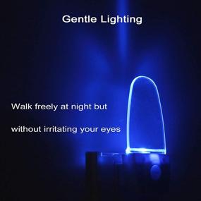 img 2 attached to 2-Pack Plug-in Motion Sensor Night Light: 0.5W LED Automatic 🔵 Motion Activated Nightlights for Bedroom, Bathroom, Kitchen, Hallway, Stairs - Blue