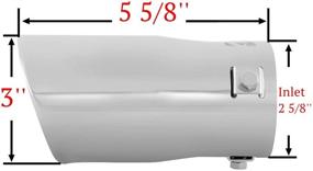 img 3 attached to 🚗 Stainless Steel Exhaust Tip: Chrome Effect for 1.75-2.25 Inch Tail Pipes - Car Muffler Tips