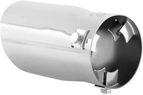 img 2 attached to 🚗 Stainless Steel Exhaust Tip: Chrome Effect for 1.75-2.25 Inch Tail Pipes - Car Muffler Tips